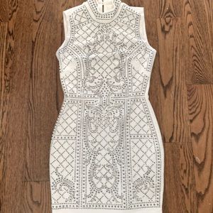 embellished body con dress